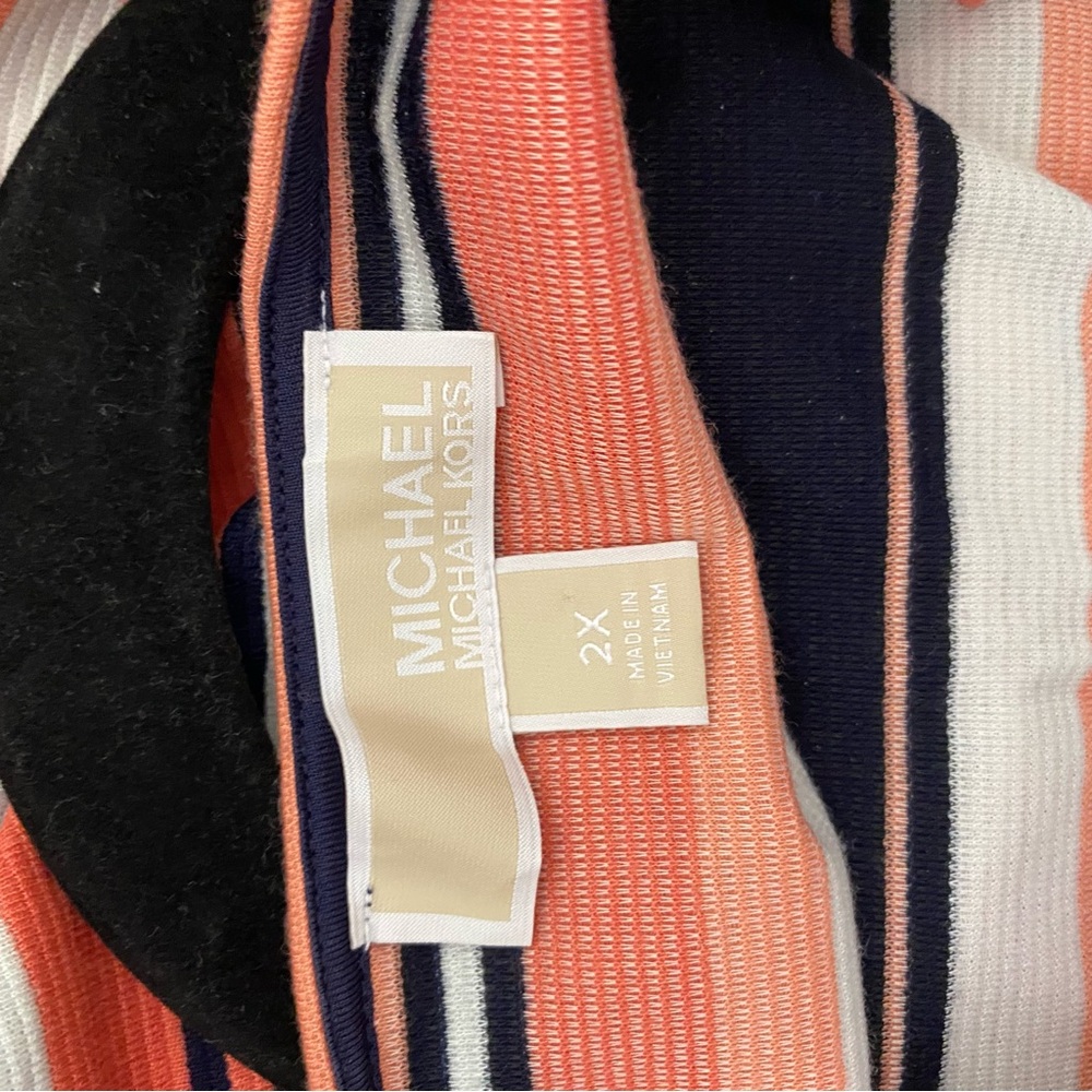 Micheal Kors 2X Striped Sleeveless Maxi Dress with gold accents - Picture 6 of 6